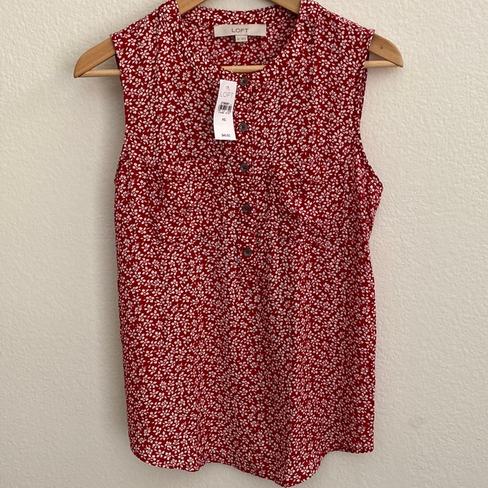 NWT Loft double pocket henley tank